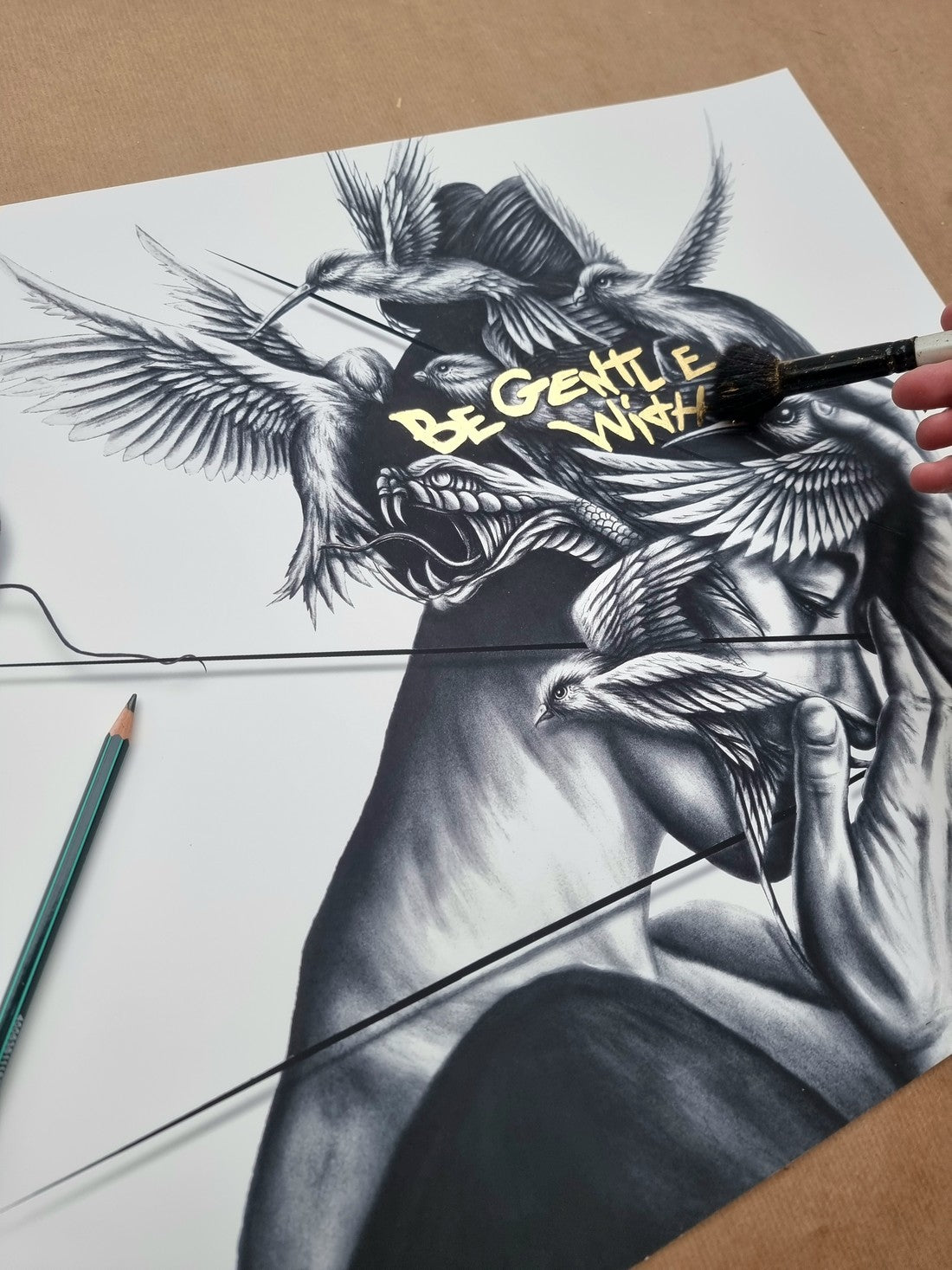 "Be gentle with yourself" - ed. of 30 - 50x40cm