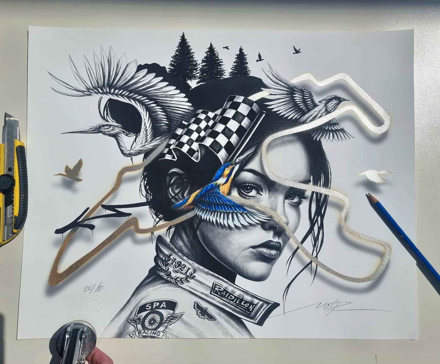 Eyes on the Track — Fine Art 50×40 cm | Édition Collector